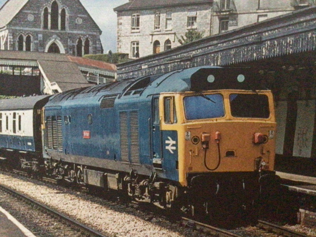 Alex Coomber on Train Siding: A Class 50. 50047 passes Saltash with a service from Penzance to London Paddington on 3rd August 1979.