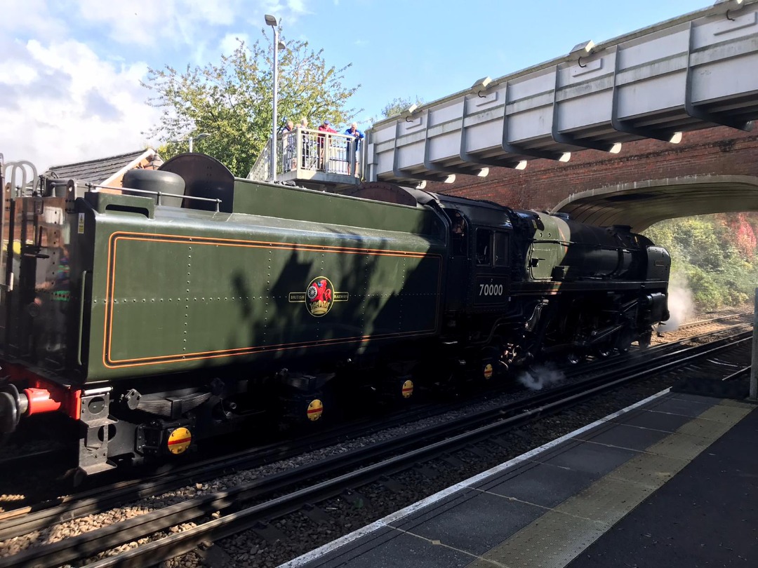 DJ Scania RigRider on Train Siding: Britannia 70000 with the Golden Arrow Charter Railtour stopping for a waterstop from Peterbrough to Canterbury West!
2/10/24