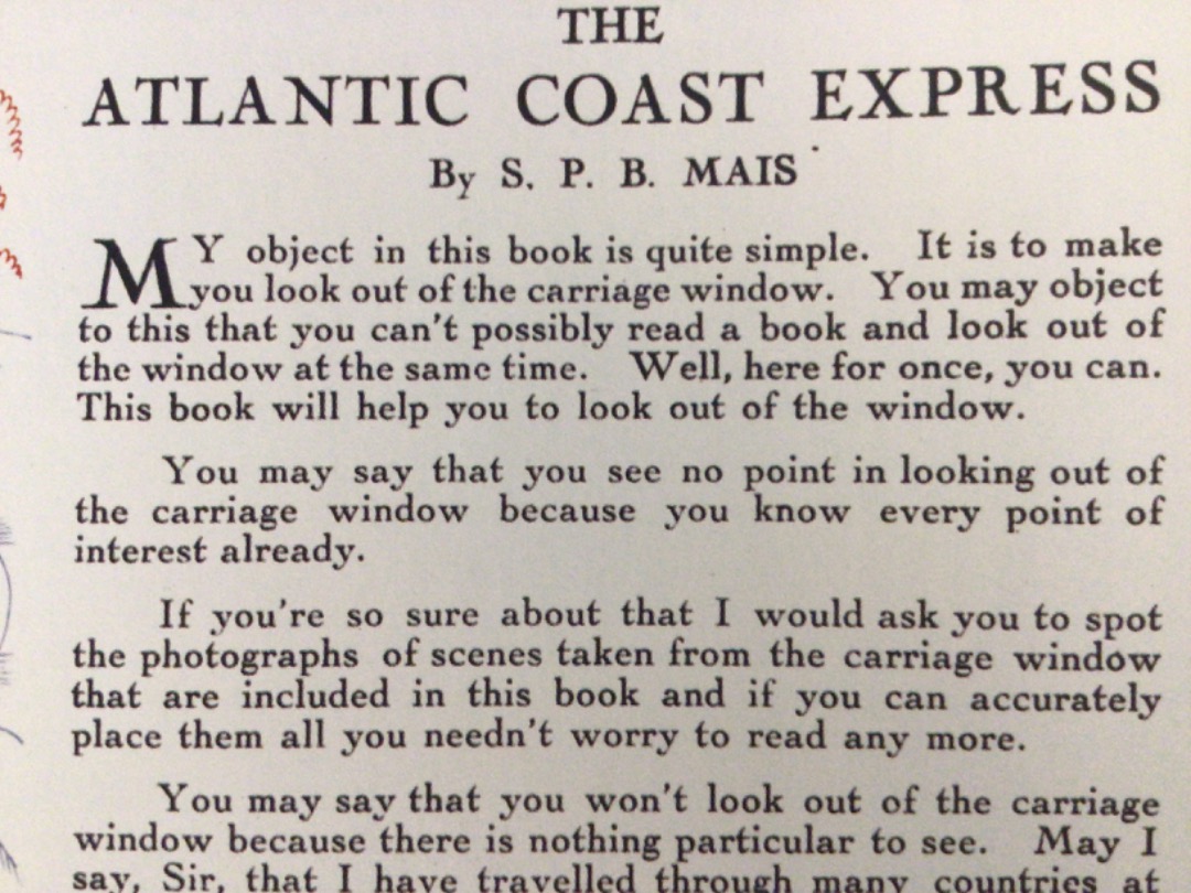 Alex Coomber on Train Siding: The celebrated travel writer S.P.B Mais describes the journey of the Atlantic Coast Express in this book illustrated by Anna
Zinkeisen...