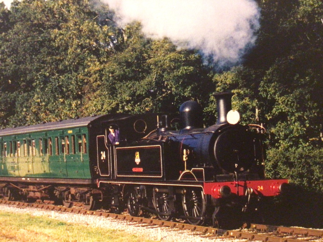 Alex Coomber on Train Siding: Recently restored in lined BR Black Livery. A Class 02 0-4-4T No.24 Calbourne heads a short train on the delightful Isle of Wight
Steam...