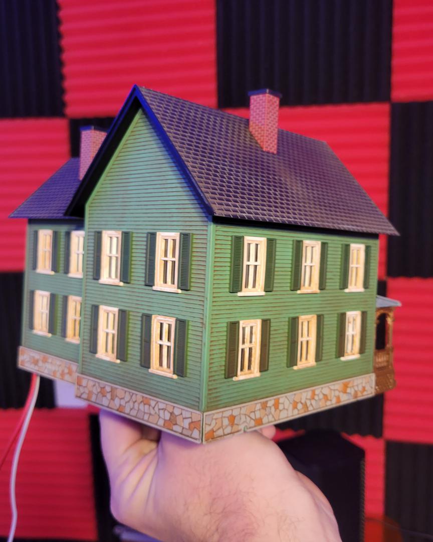 Camoguy54321 on Train Siding: Detailed an o scale house and working on making a breaker box addon product #modelrailway #0gauge