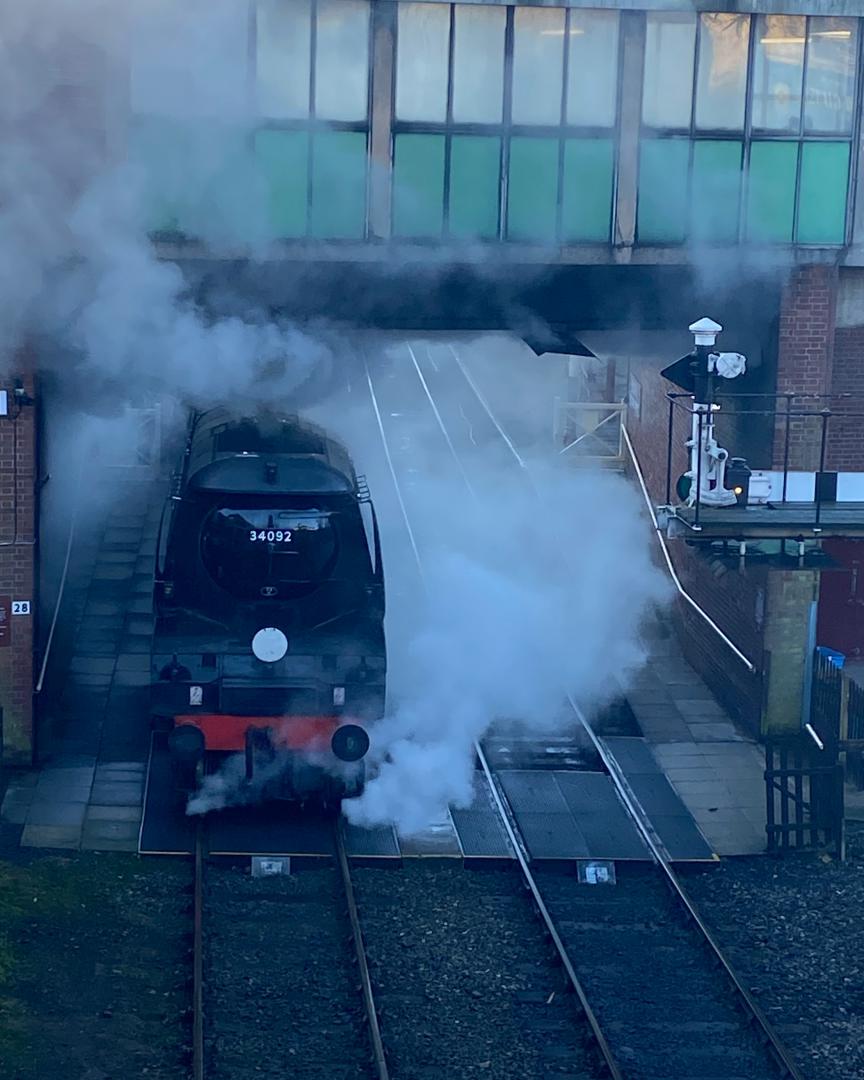 Christopher Middleton on Train Siding: 34092 City of Wells at East Lancashire railway on her last running day before overhaul