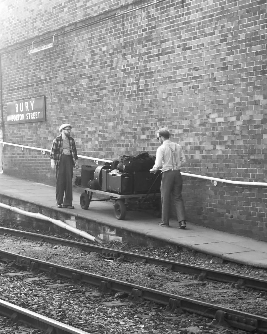 k unsworth on Train Siding: Aspinall L&YR Class 27 52322 0-6-0 Stands at Bury Bolton St As members of the highly acclaimed jug band The Leeds City Stompers
demonstrate...