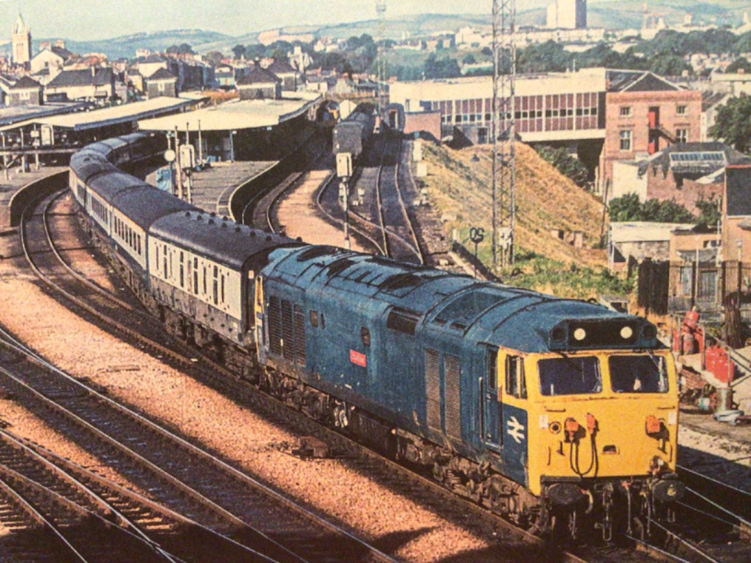 Alex Coomber on Train Siding: A Class 50. 50048 Dauntless leaves Plymouth with a morning service to London Paddington in July 1979.