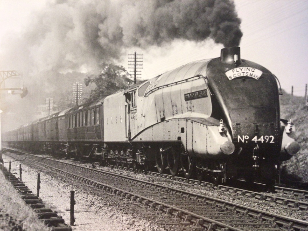 Alex Coomber on Train Siding: A nearly new A4 Class 4-6-2 No. 4492 Dominion of New Zealand exits Potters Bar Tunnel in Hertfordshire with the down Flying
Scotsman in...