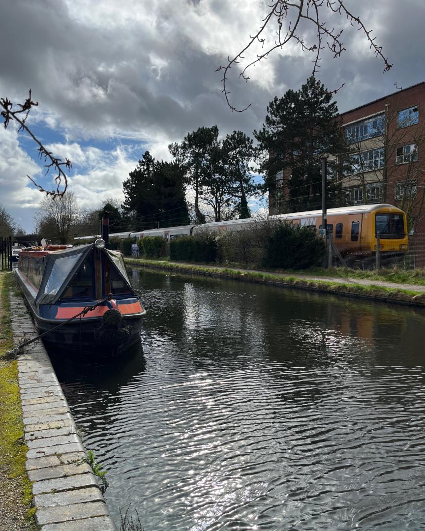 RodRail on Train Siding: #WMR class #323 #CrossCity Line arriving at #Bournville direction Longbridge. Pic 1 is taken from Stirchley wharf across the...