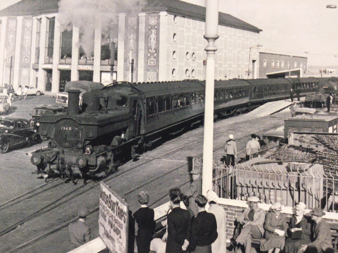 Alex Coomber on Train Siding: An Ex GWR 0-6-0PT No. 1368 departs from Weymouth Quay Station with an up Channel Islands Boat Train for London Waterloo on 30th
September...