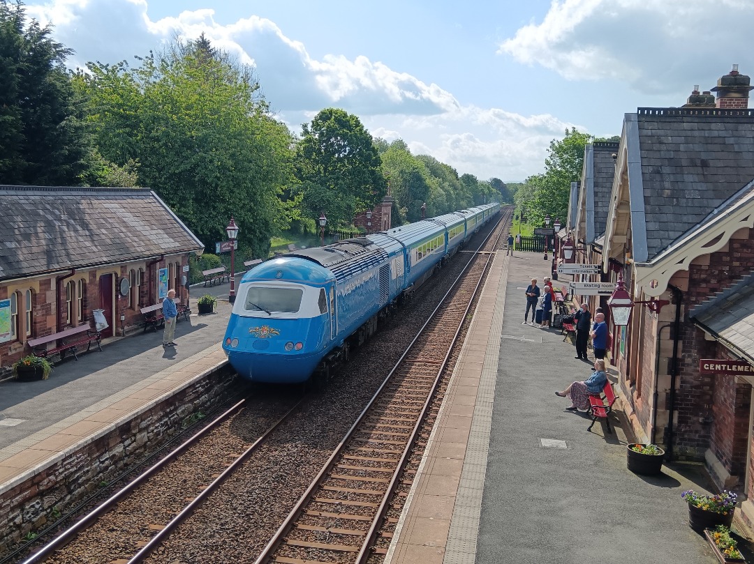 Whistlestopper on Train Siding: Locomotive Services Limited class 43/0s No. #43047 and #43055 passing Appleby on Saturday 25th May 2024 working the outbound leg
of the...
