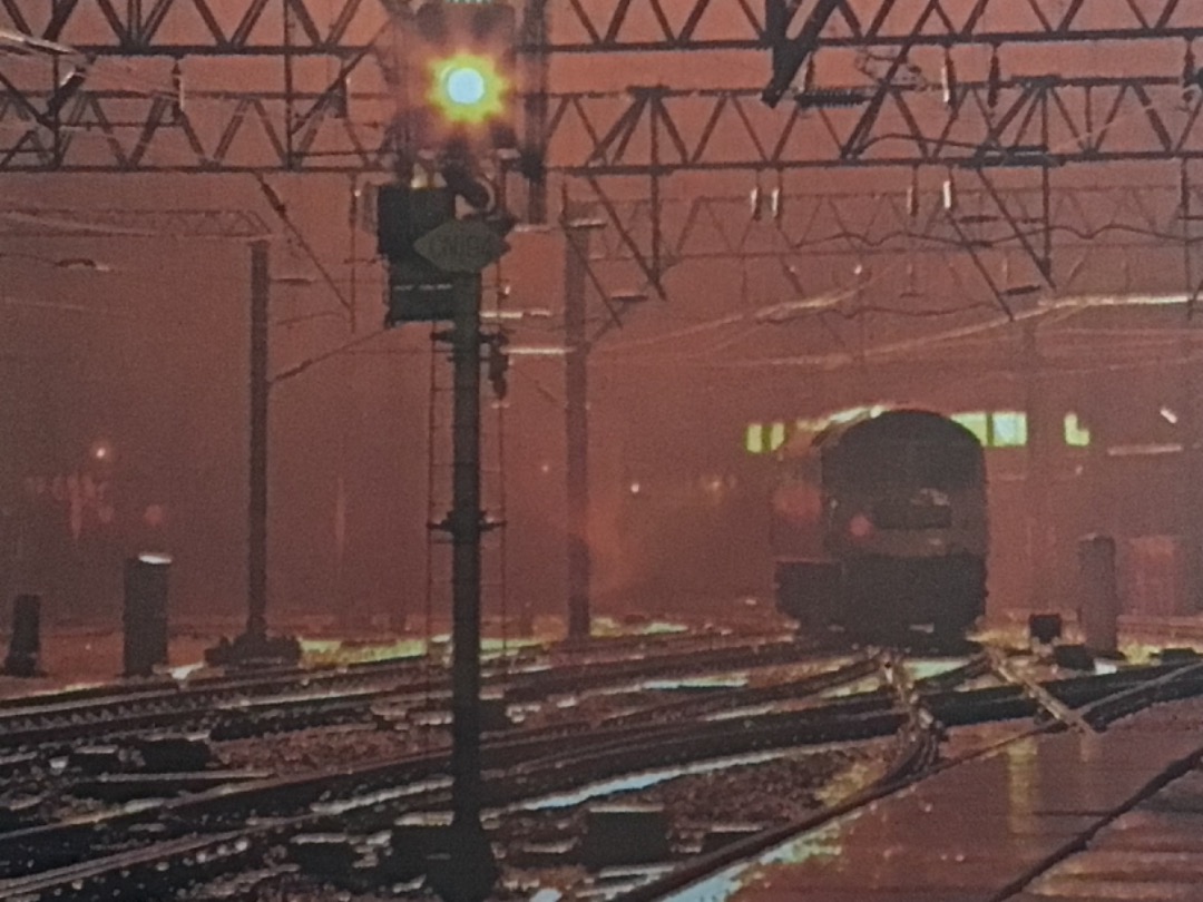 Alex Coomber on Train Siding: A Class 47. 47539 stands under the floodlights in the early hours of a wet night at Crewe on 21st January 1978.