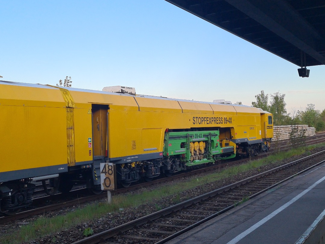 Spooked Locomotive on Train Siding: This was in my town today. They have been wanting to replace the old rails for a while now. Really cool 😎