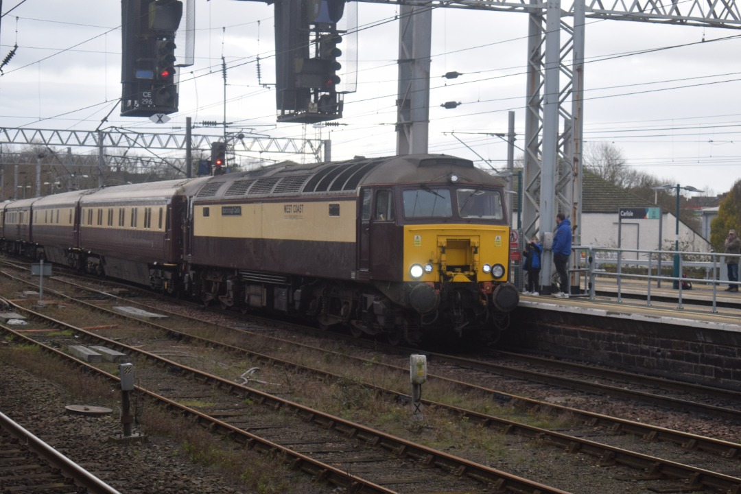 Hardley Distant on Train Siding: CURRENT: 57313 'Scarborough Castle' leads the 3Z79 13:20 Carlisle to Carlisle positioning move for the 'Settle
and Carlisle Steam...