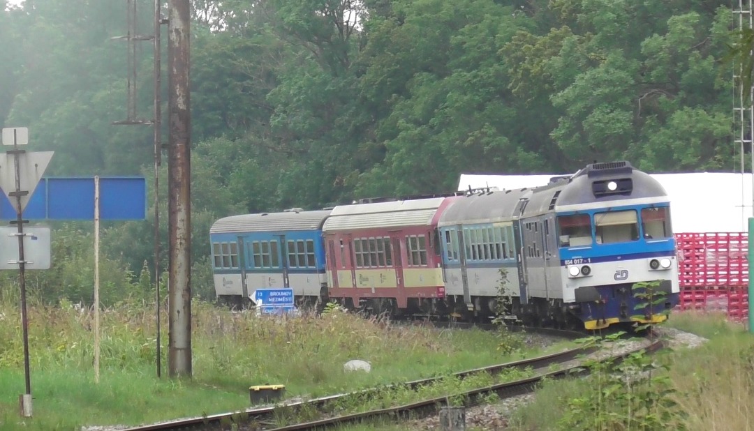 Vít Moudrý 🇨🇿 on Train Siding: 854 series diesel railcar, operated by České Dráhy, on a regional Broumov - Starkoč service