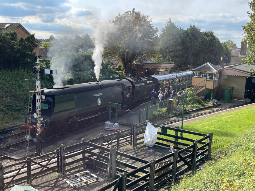 Mark H on Train Siding: Battle of Britain Class steam locomotive "357 Squadron" pictured at Watercress Line steam gala last weekend