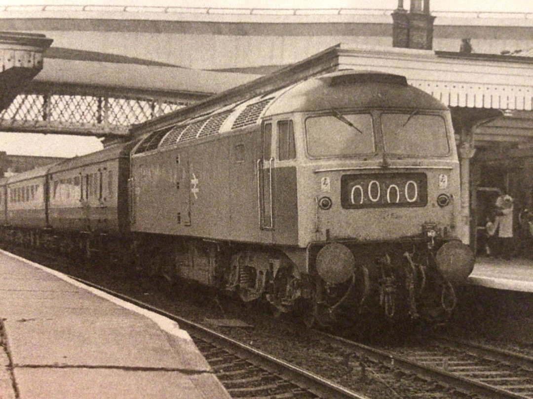 Alex Coomber on Train Siding: A Class 47. 47430 arrives at Huntingdon with a service to London Kings Cross on 4th September 1976.