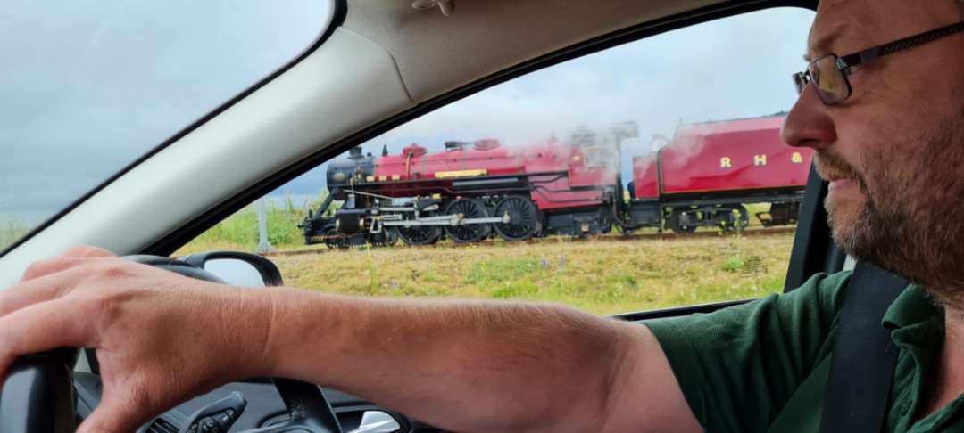 andrew1308 on Train Siding: How's this for an action shot and before anyone asks no I wasn't racing number 9 Winston Churchill... We just arrived in
Dungeness around...