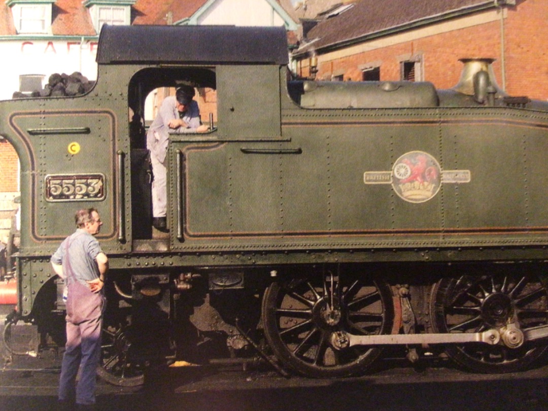 Alex Coomber on Train Siding: The driver and fireman of a preserved 4575 Class 2-6-2T No. 5553 pass the time of day at Minehead. The Seaside Terminus of the
West...