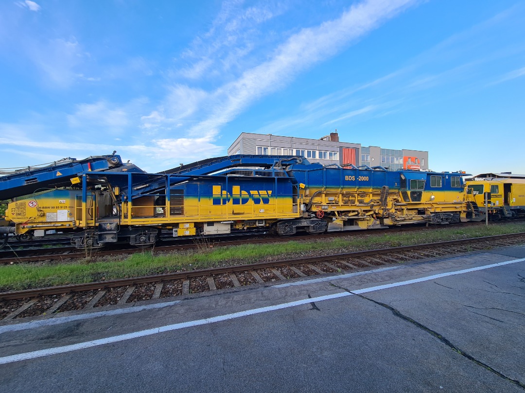 Spooked Locomotive on Train Siding: This was in my town today. They have been wanting to replace the old rails for a while now. Really cool 😎