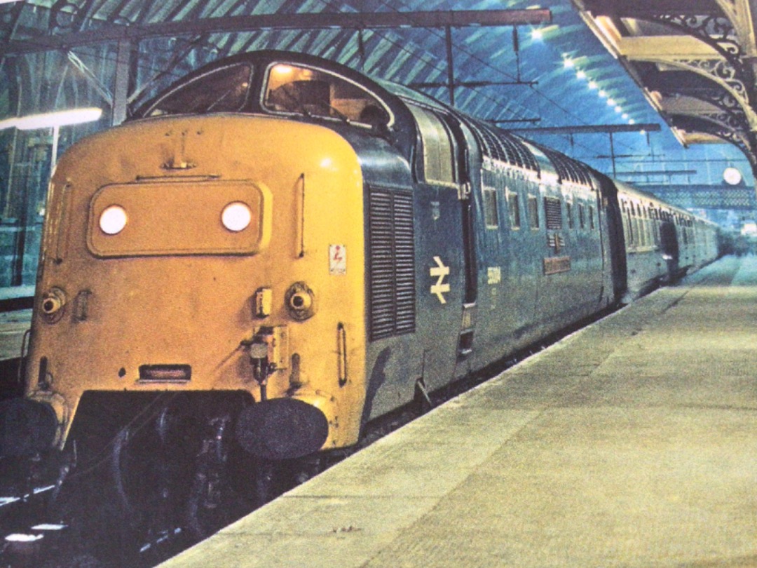 Alex Coomber on Train Siding: A Class 55 Deltic. 55004 Queens Own Highlander at London Kings Cross as it awaits departure with the 20:15 PM to Edinburgh on
2nd...