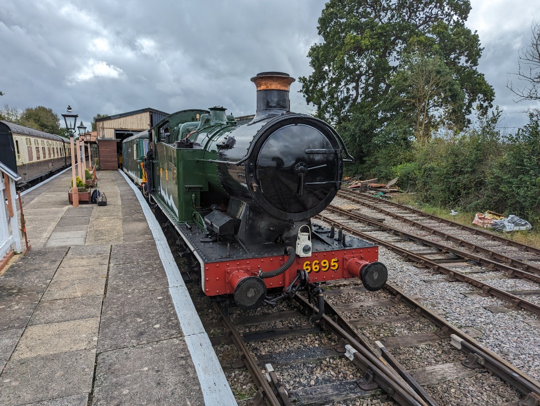 Allan “Azrall” Bott on Train Siding: 6695 stabled waiting for her next duty during the S&CR end of season gala weekend on 24th Sept 2023.