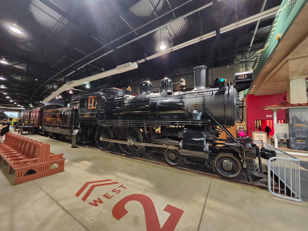 Chris Wintering on Train Siding: Pennsylvania Railroad #1223, a D16 class 4-4-0 American-type steam locomotive, on display at the Railroad Museum of
Pennsylvania. Seen...