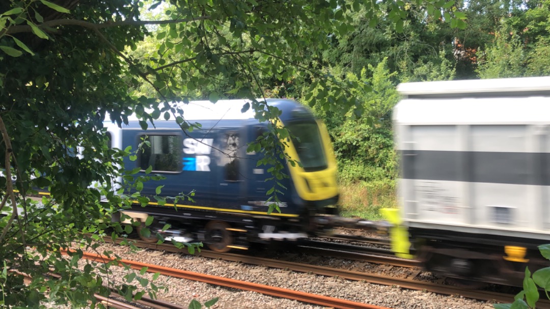 Andrew Brown on Train Siding: GBRf 66742 and 66770 at either end of SWR‘s 701005 passing Winchester on 6X24 Derby Litchurch Lane to Eastleigh. 20/07/20