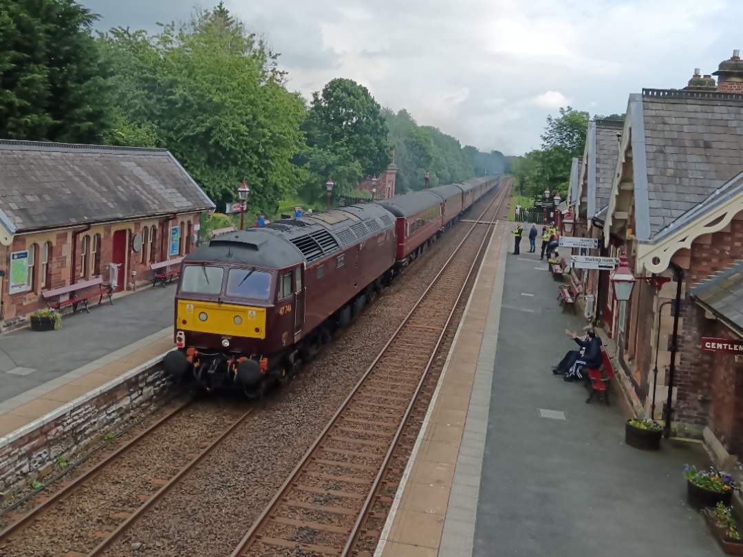 Whistlestopper on Train Siding: SR Battle of Britain class No. #34067 "Tangmere" passing Appleby this afternoon working the return leg of 'The
Dalesman' railtour as...