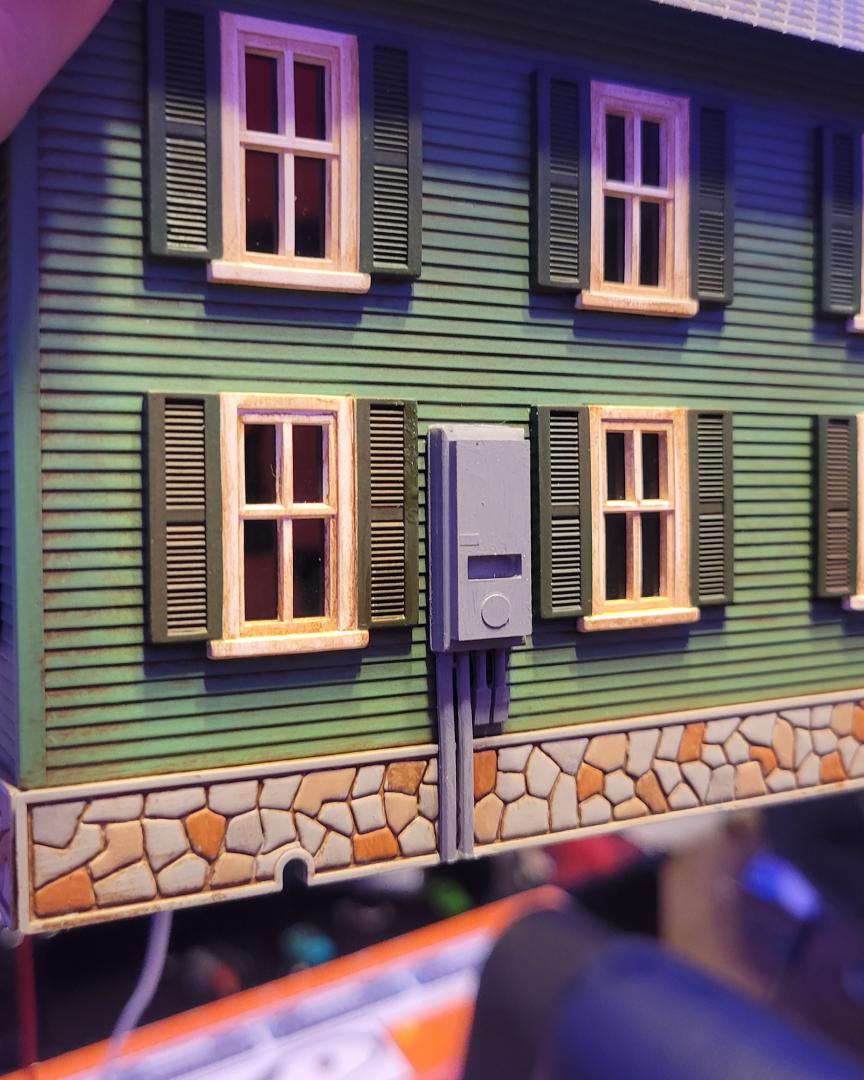 Camoguy54321 on Train Siding: Detailed an o scale house and working on making a breaker box addon product #modelrailway #0gauge