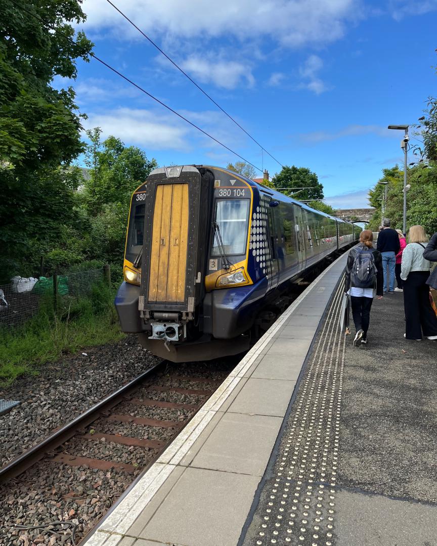 RodRail on Train Siding: #ScotRail class #380 #NorthBerwick 's old pale blue (BR #scottish region's brand colour) #totem is displayed at the National
Museum of...