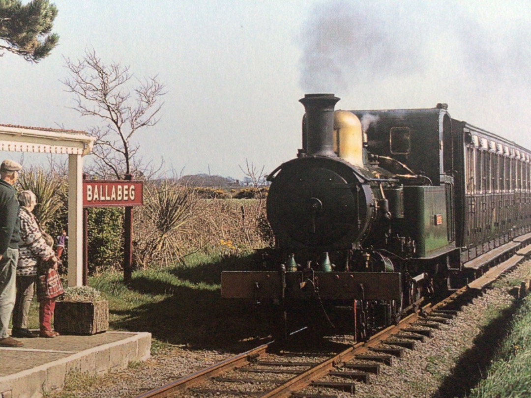 Alex Coomber on Train Siding: The charm of the Narrow Gauge. The Isle of Man Railway No. 10 GH Wood approaches the tiny platform at Ballabeg. 16 similar engines
once...