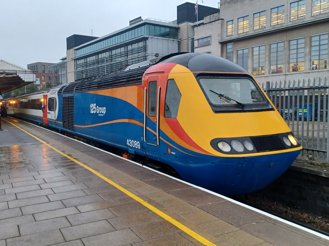 Trainnut on Train Siding: #photo #train #hst #station 43159 & 43089 on the 125 Group tour The Midland Venturer. Photographed at Nottingham and St Pancras