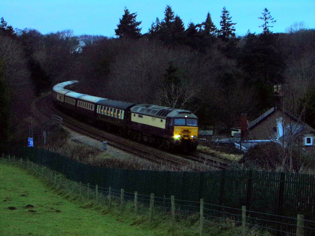 Logan Humphreys on Train Siding: 57313 & 57601 Seen Passing Tal-y-Bont Working Northern Belle's 'Christmas Lunch' Working Holyhead - Crewe
14/12/23