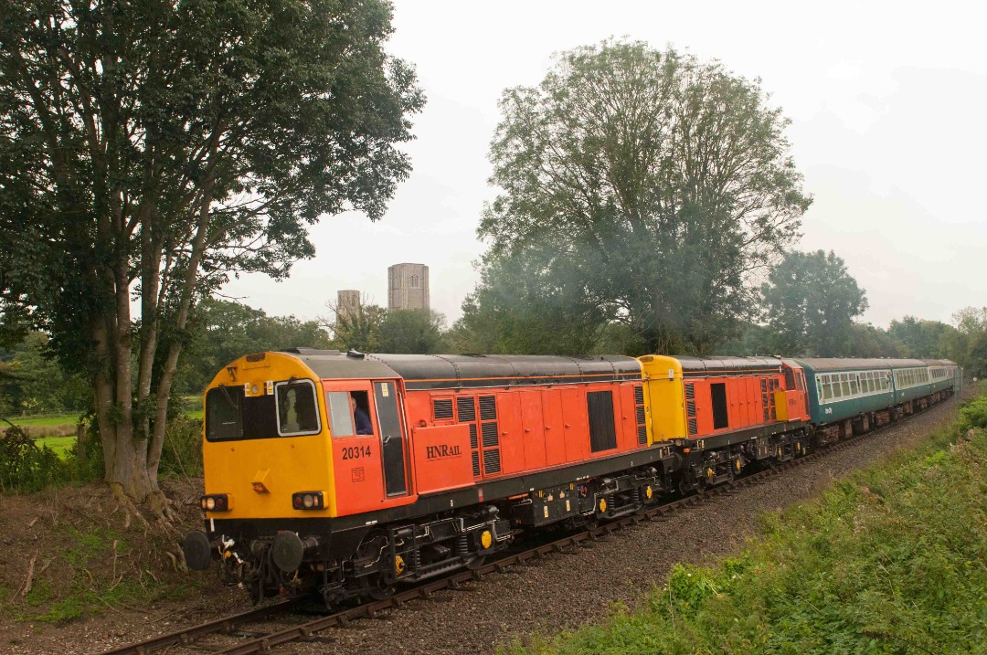 Wymondham abbey station on Train Siding: This week's Sunday setback is two class 20 locomotives (20314 and 20311) departing Wymondham Abbey Station for
Dereham in the...