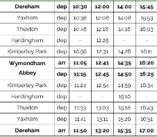 Wymondham abbey station on Train Siding: Last DMU Wednesday of 2024 is tomorrow (September 25th) with 4 round trips with 142061 on the green timetable. The
booking...