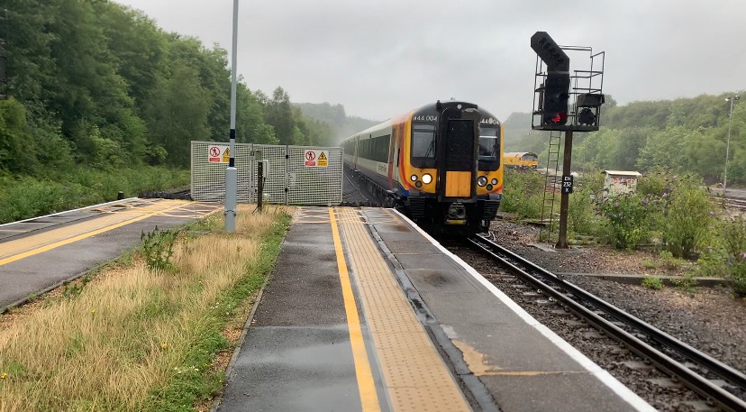 Max on Train Siding: South Western Railway Class 444 444004/444045 Passing Micheldever station in heavy downpour, video up on my channel