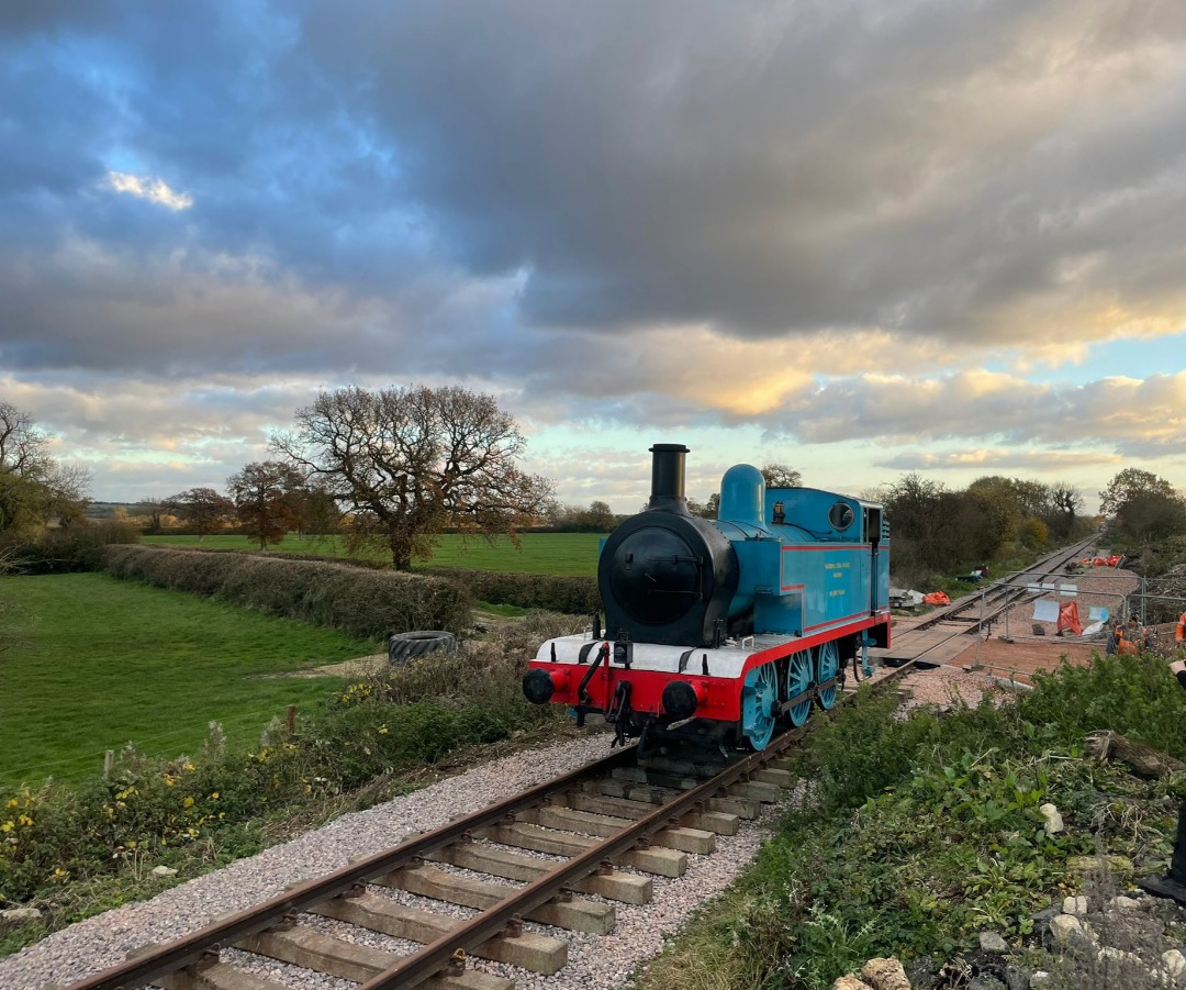 Brad Robinson on Train Siding: 3781 "Linda" sat on the freshly laid track at S&CR. First engine to sit on the line since 1961.