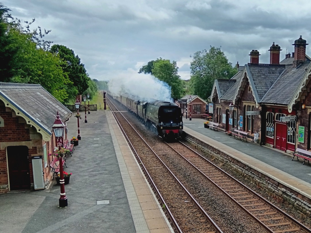 Whistlestopper on Train Siding: SR Battle of Britain class No. #34067 "Tangmere" and class 47/4 No. #47848 passing Appleby this morning working the
outbound leg of...