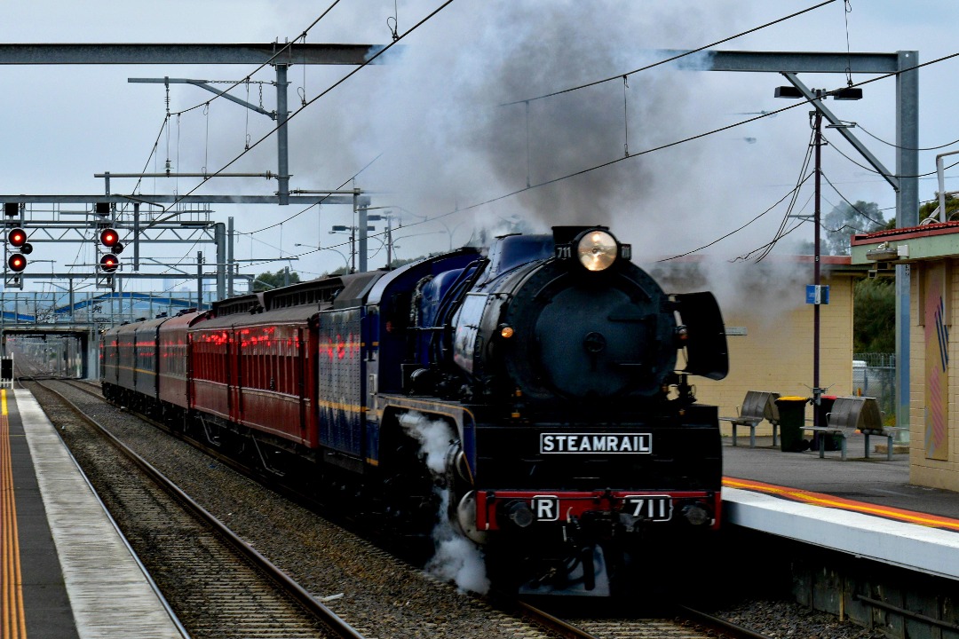 Shawn Stutsel on Train Siding: Steamrail Victoria ran a special to Ballarat. Called the Eureka Express via Werribee, running as 8179, seen here passing
through...