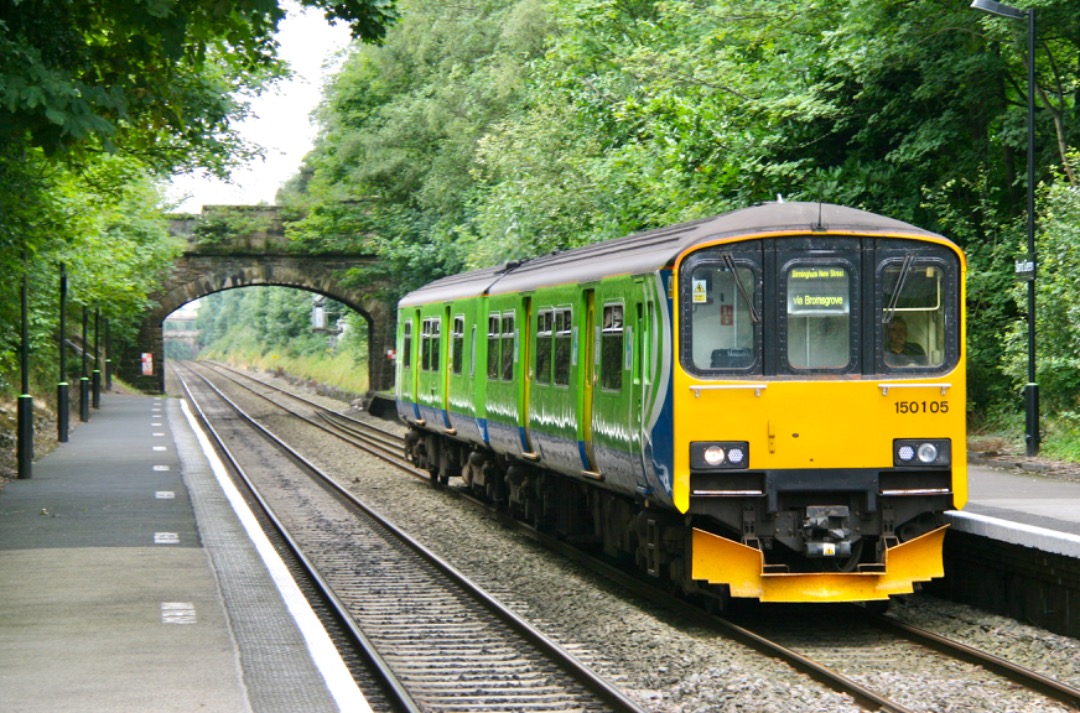 Martin Coles on Train Siding: On this day, 24th August 2012, Central Trains liveried 150105 passes through Barnt Greeen heading for Birmingham.