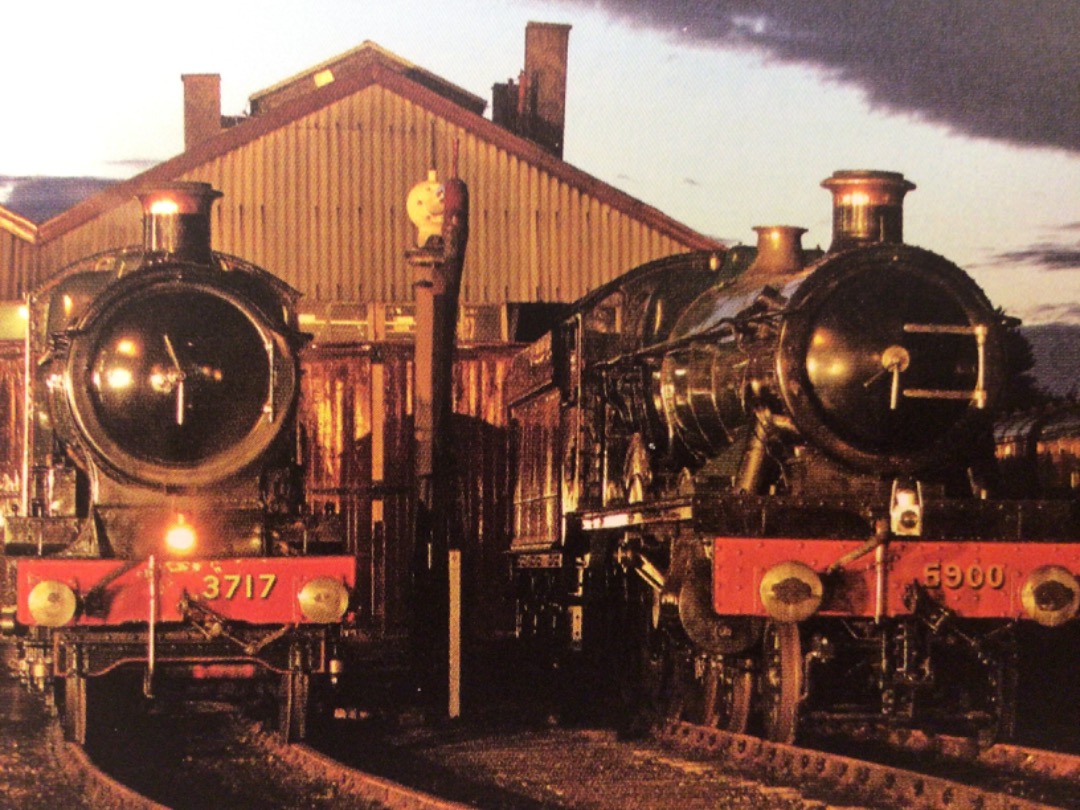 Alex Coomber on Train Siding: A night time line up of preserved ex GWR locos at the Didcot Railway Centre. On the left is a City Class 4-4-0 No. 3717
previously...