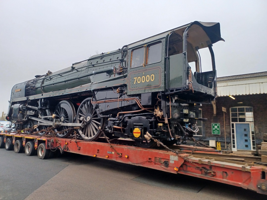 Trainnut on Train Siding: #photo #train #steam #depot 70000 Brittannia leaving Crewe today going to the Severn Valley for Steam trials and running before back
on the...