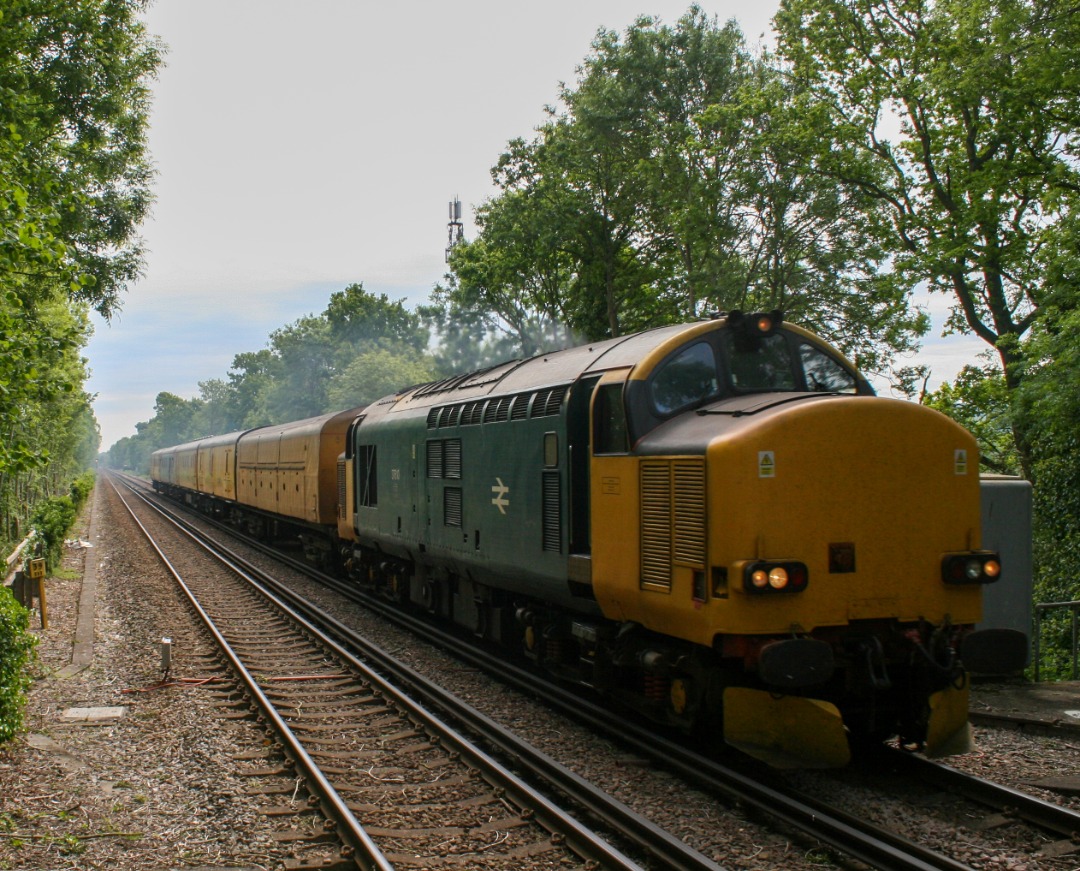 Luke Govus on Train Siding: BR small logo/HNRC 37610 thrashes through Leigh working 3Q61 Tonbridge West Yard to Derby RTC.