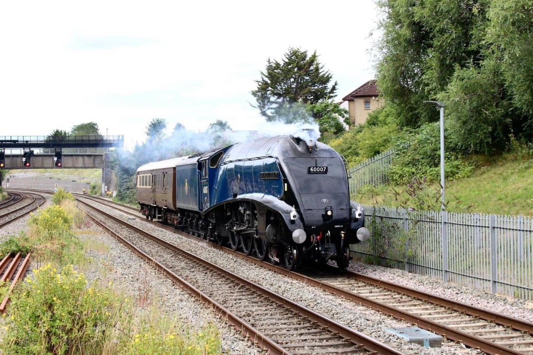 Inter City Railway Society on Train Siding: A4 Pacific 60007 Sir Nigel Gresley seen at Filton Abbey Wood station working the 5Z98