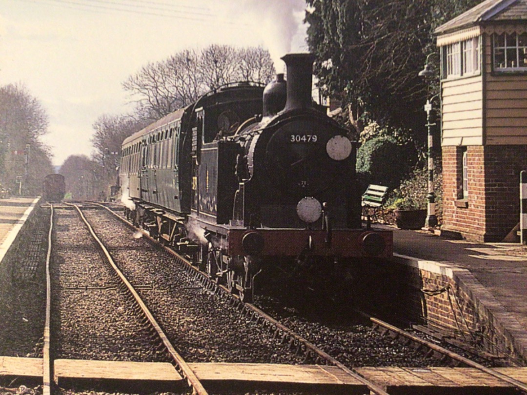 Alex Coomber on Train Siding: This scene of a Class M7 0-4-4T No. 30053 normally resident on the Swanage Railway posing as No. 30479 at Medstead & Four
Marks shows how...