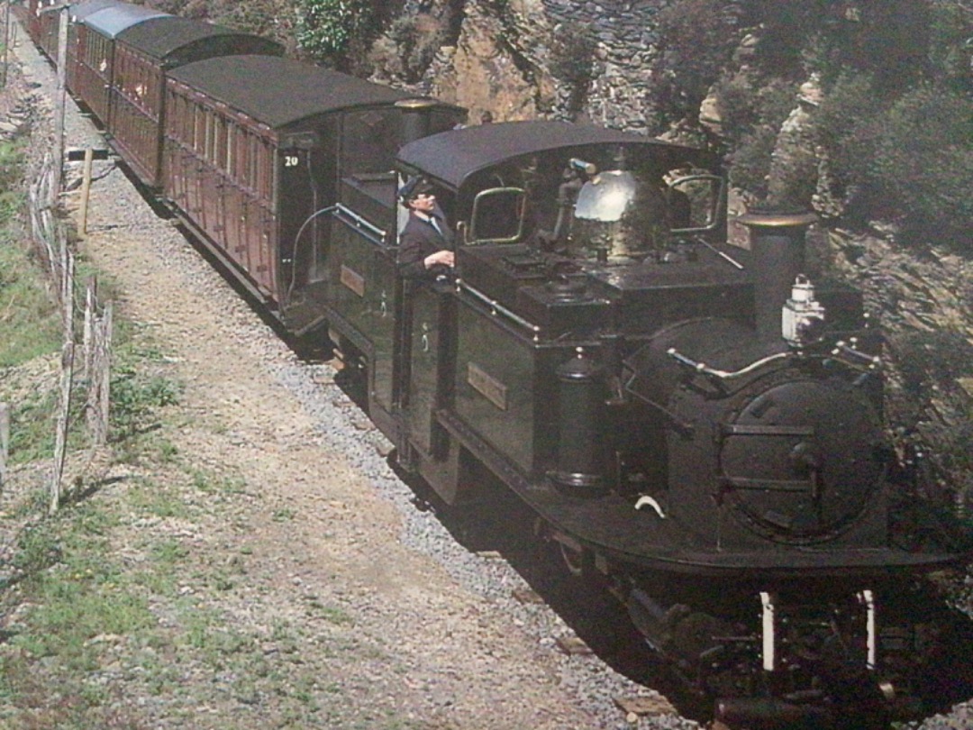 Alex Coomber on Train Siding: A Ffestiniog Railway Double Fairlie 0-4-4-0 Merddin Emrys approaches Garnedd Tunnel. It was built in 1879 at Boston Lodge. The
engine is...