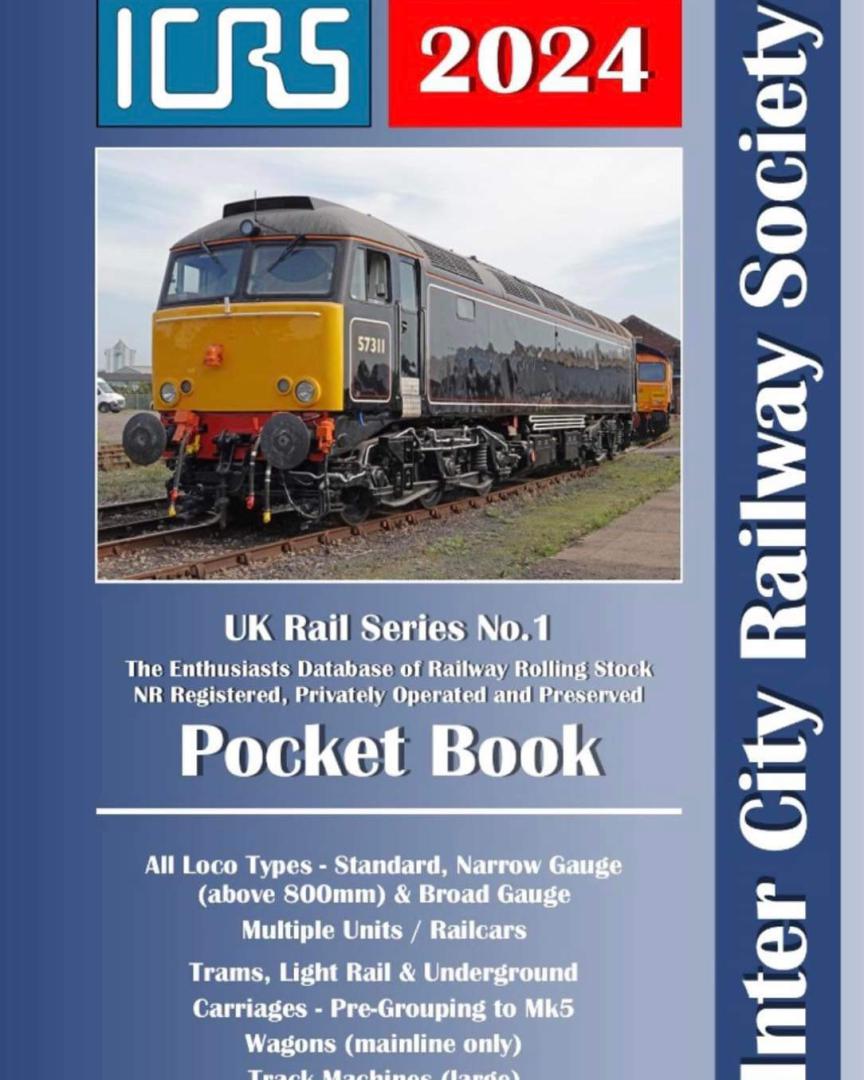 Inter City Railway Society on Train Siding: Our Range of 2024 Spotting Books available to PRE ORDER Via our website at -
https://intercityrailwaysociety.org/books.html