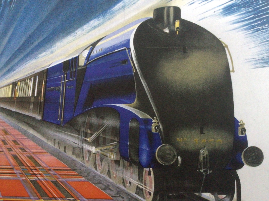 Alex Coomber on Train Siding: A 1950s BR poster promoting travel on The Queen of Scots Pullman Train. An original artwork by Reginald Mayes.