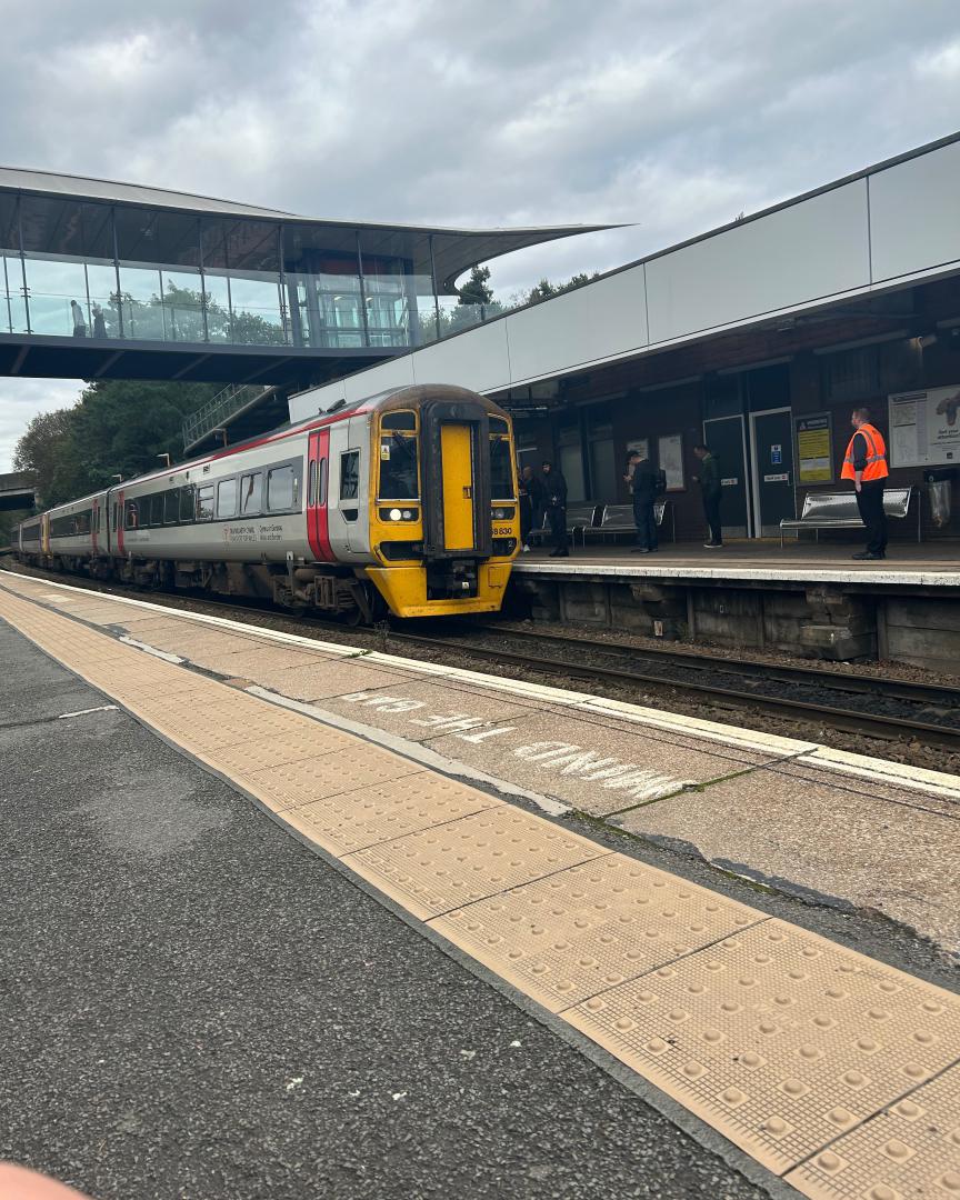 OWRailwaysUK on Train Siding: 158 830 and 158 820 at Telford Central for the 1I12 14:52 Transport for Wales from Chester to Birmingham International