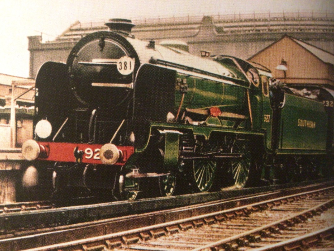 Alex Coomber on Train Siding: The new light Green Livery of the Southern Railway shows up well in this hand tinted photograph of the 12:30pm Bournemouth Express
about...