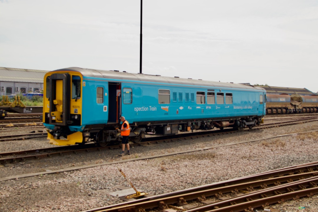 Martin Coles on Train Siding: A few shots from Eastleigh around lunchtime on Tuesday, 153376 and 69011 next to the station, with 66739 passing through with a
short...