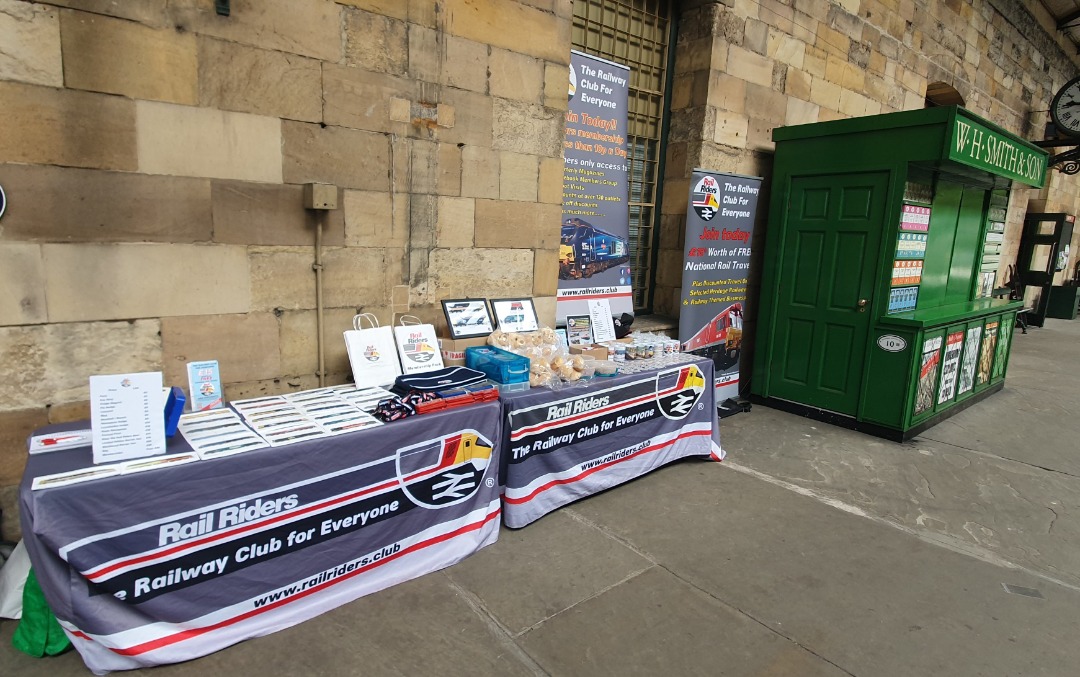 Rail Riders on Train Siding: All set up for the North Yorkshire Moors Railway Diesel Gala. We can be found on platform 2 at Pickering Station today and
tomorrow.